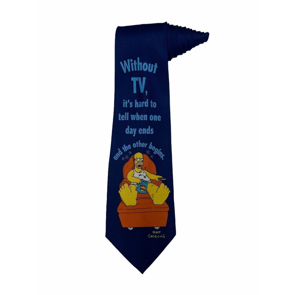 The Simpsons Matt Groeing Homer Without Tv Cartoon Novelty Necktie